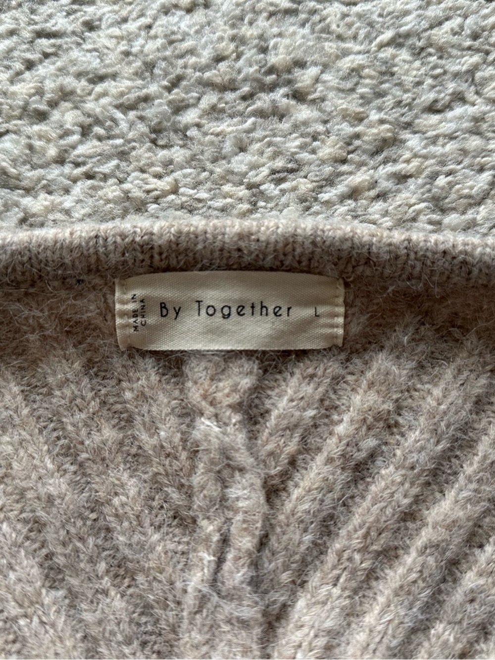 Women’s By Together Tan V-Neck Cozy Sweater - Picture 5 of 7